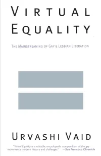 Urvashi Vaid Virtual Equality- The Mainstreaming of Gay and Lesbian Liberation Book Jacket