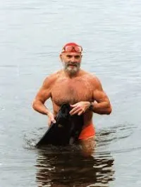 Dr. Oliver Sacks Swimming in the Hudson River