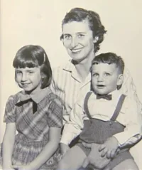 Margot Heuman and her Children Jill and Dan in 1959