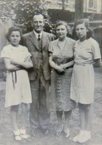 Margot Heuman, Mother Johanna, Father Carol and Sister Lore Standing Outdoors Just Before World War II