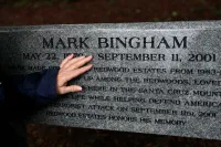 Mark Bingham Memorial Bench Signage at Redwood Estates in Los Gatos, CA
