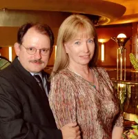Spouses Charles Rogers and Lynn Conway in 2006