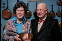 Chefs Julia Child and James Beard in Child's Kitchen