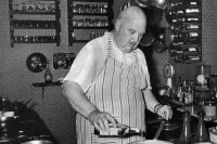 James Beard Cooking in His Kitchen