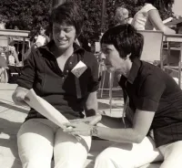 Jean O'Leary and Midge Costanza Confer at the New York York State Women’s Meeting in Albany in 1977