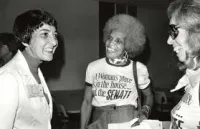 Midge Costanza (Left) With Voters at the New York State Women's Meeting in Albany