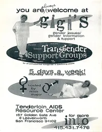 Transgender Support Groups Hosted by Miss Major Flyer